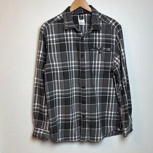 The North Face Arroyo Men’s Long Sleeve Flannel Shirt Gray Plaid Large